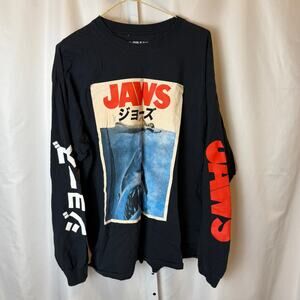 JAWS Long Sleeve Graphic T Shirt Size L Universal Studios Japanese 100% Cotton